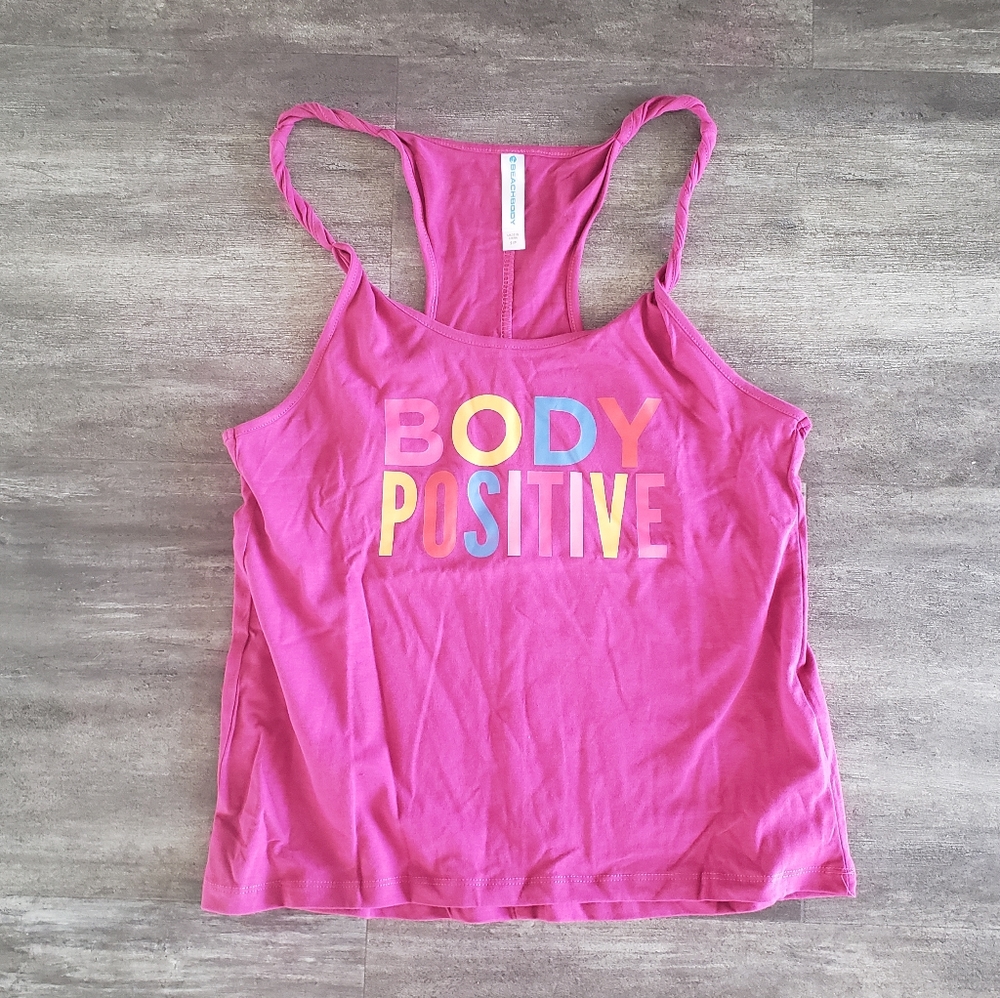 Pink Lets Get Up BeachBody Tank